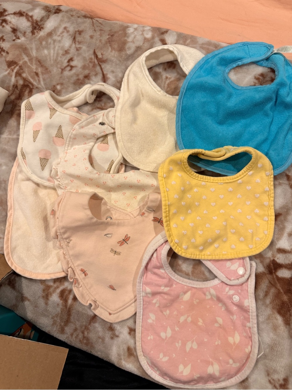 Carter's Baby Bib Set – Blue, Yellow, Pink, Cream
